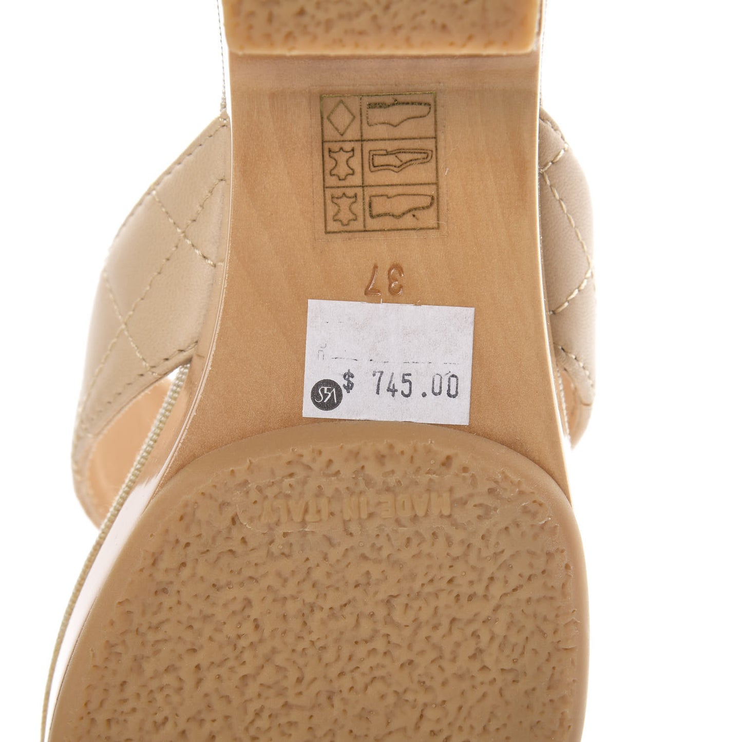 Lambskin Quilted CC Turnlock Sandals 37 Beige