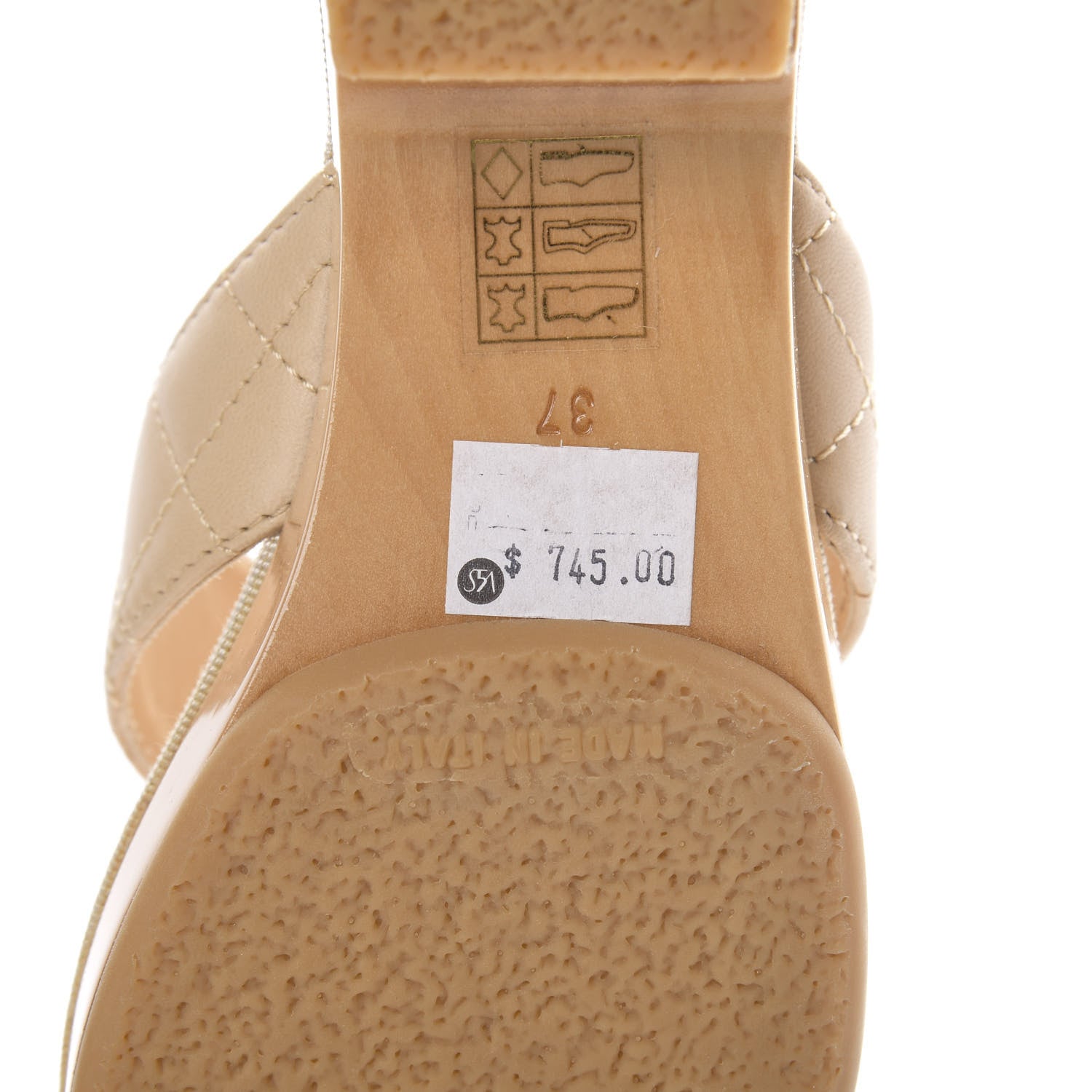 Chanel Lambskin Quilted CC Turnlock Sandals 37 Beige 10 of 10