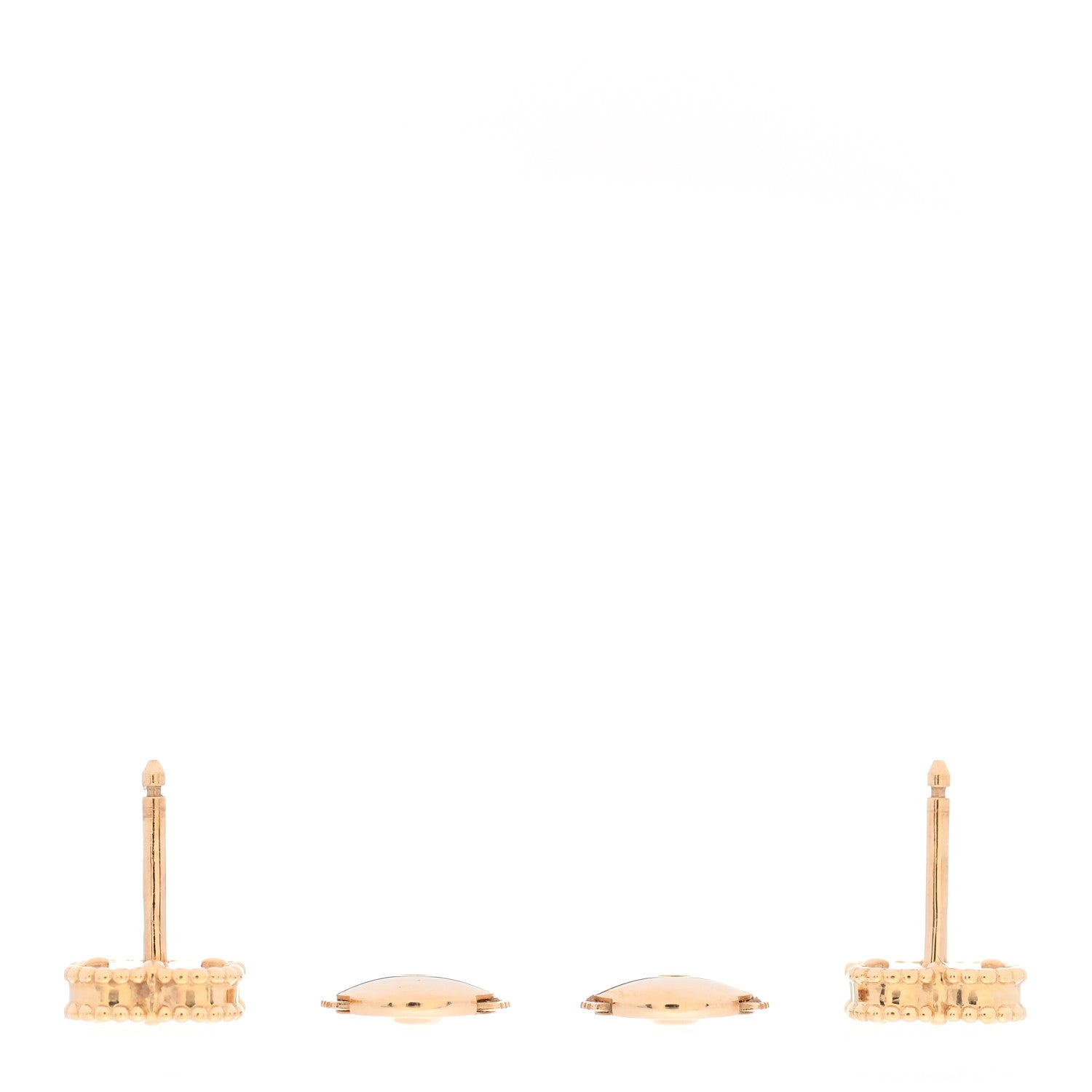 Van Cleef & Arpels 18K Yellow Gold Mother of Pearl Sweet Alhambra Earrings 3 of 7