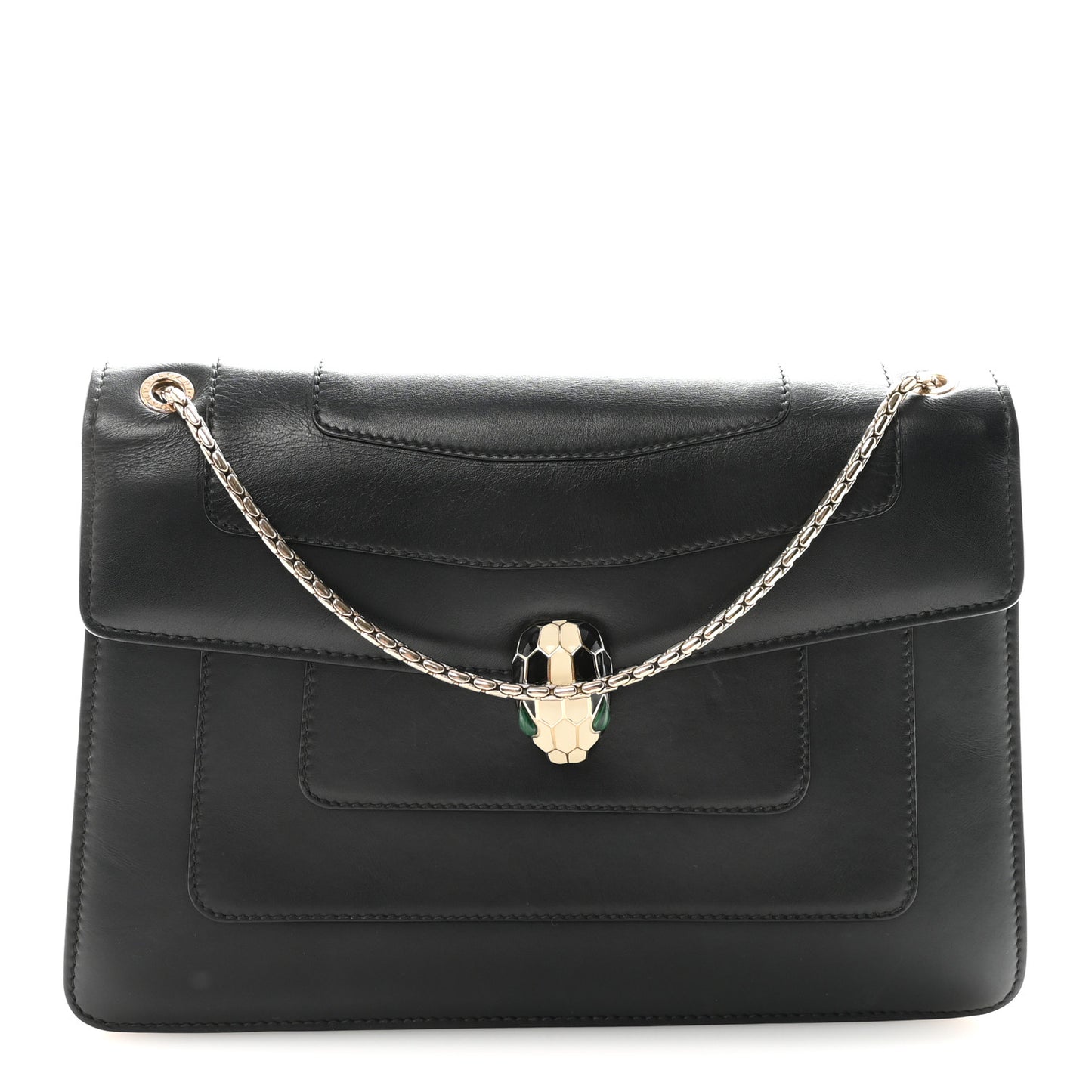 Calfskin Serpenti Forever Crossbody Bag Black