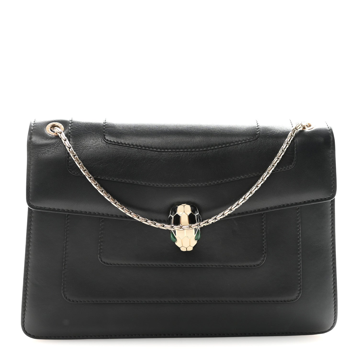 Bulgari Calfskin Serpenti Forever Crossbody Bag Black 1 of 9
