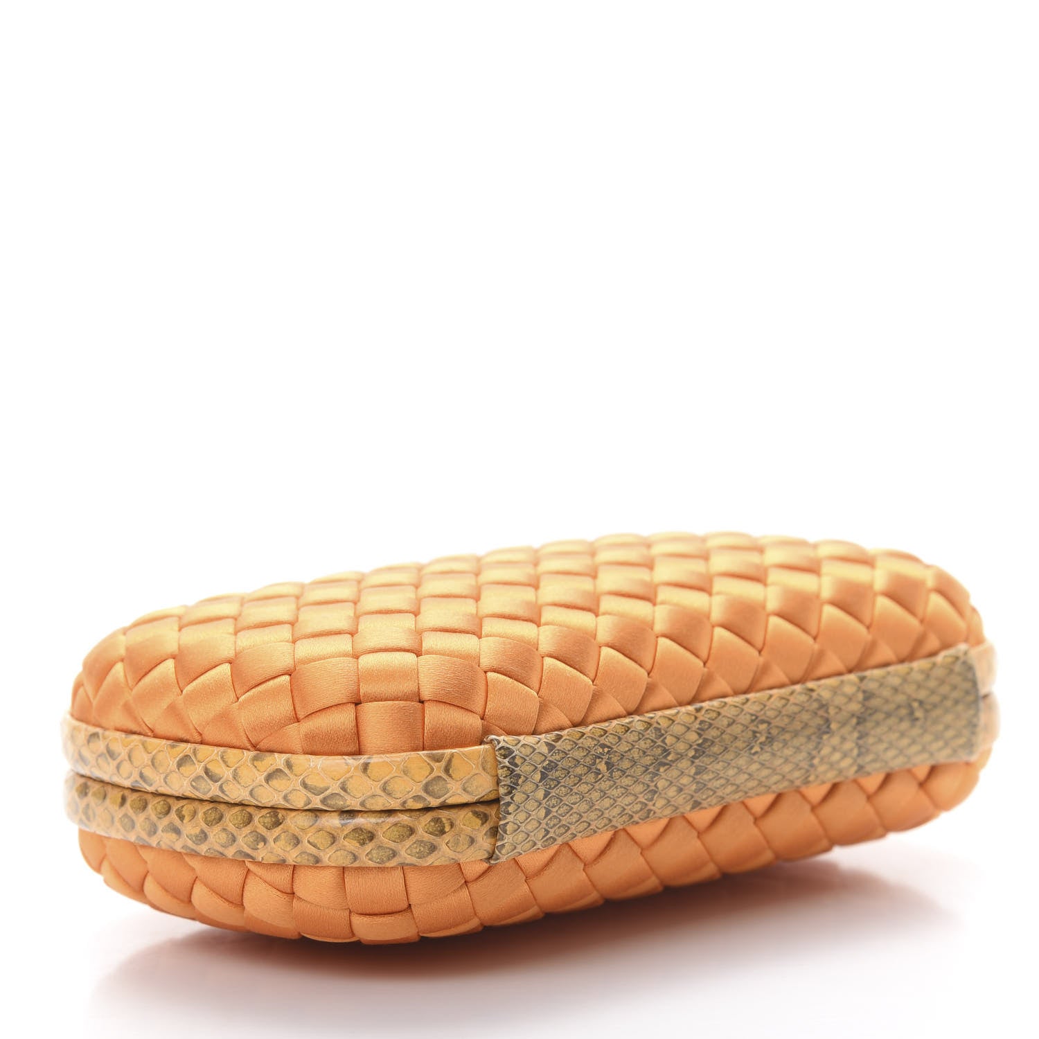 Bottega Veneta Satin Intreccio Impero Ayers Knot Clutch Orange 4 of 6
