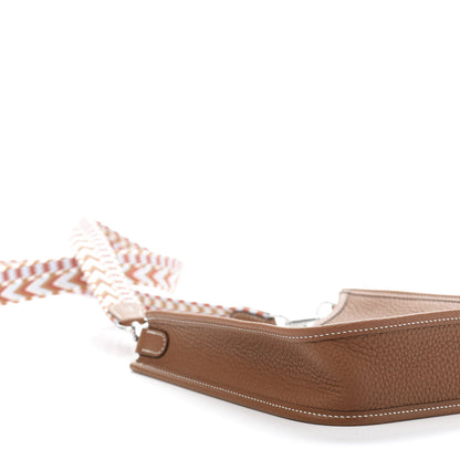 Hermes Taurillon Clemence Allegro Evelyne TPM Gold Cornaline White 7 of 11