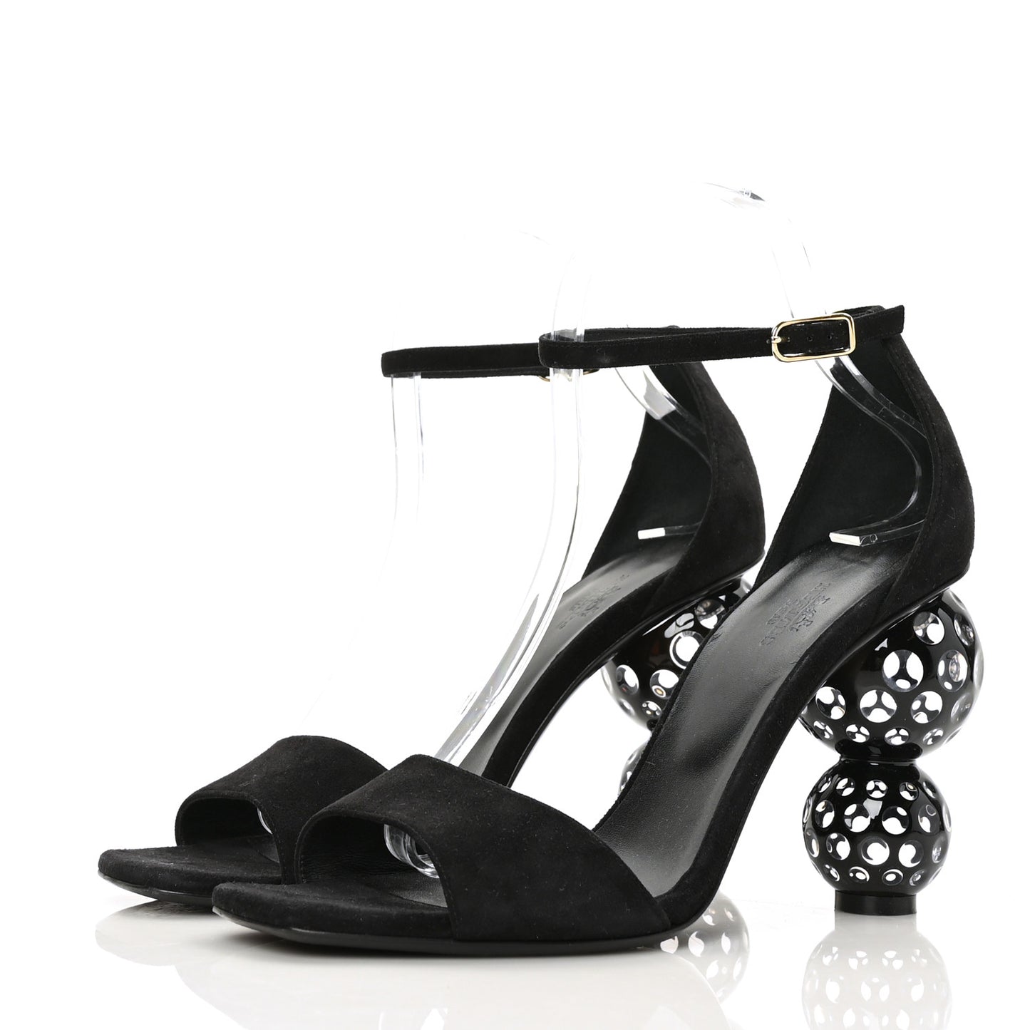 Suede Goatskin Dolly Sandals 40 Black