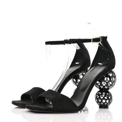 Hermes Suede Goatskin Dolly Sandals 40 Black 3 of 8