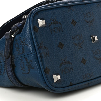 MCM Visetos Crossbody Flap Messenger Blue 8 of 13