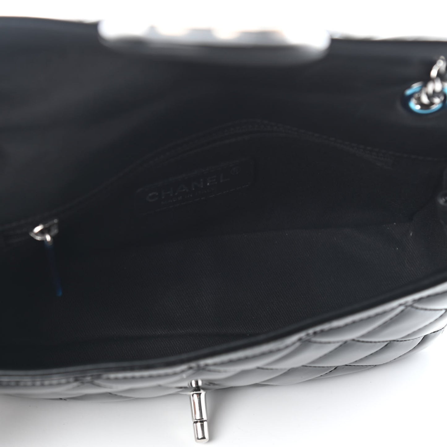 Patent Quilted Small Coco Shine Flap Black