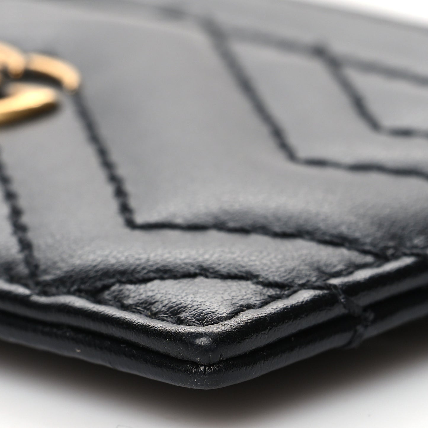 Calfskin Matelasse GG Marmont Card Holder Black