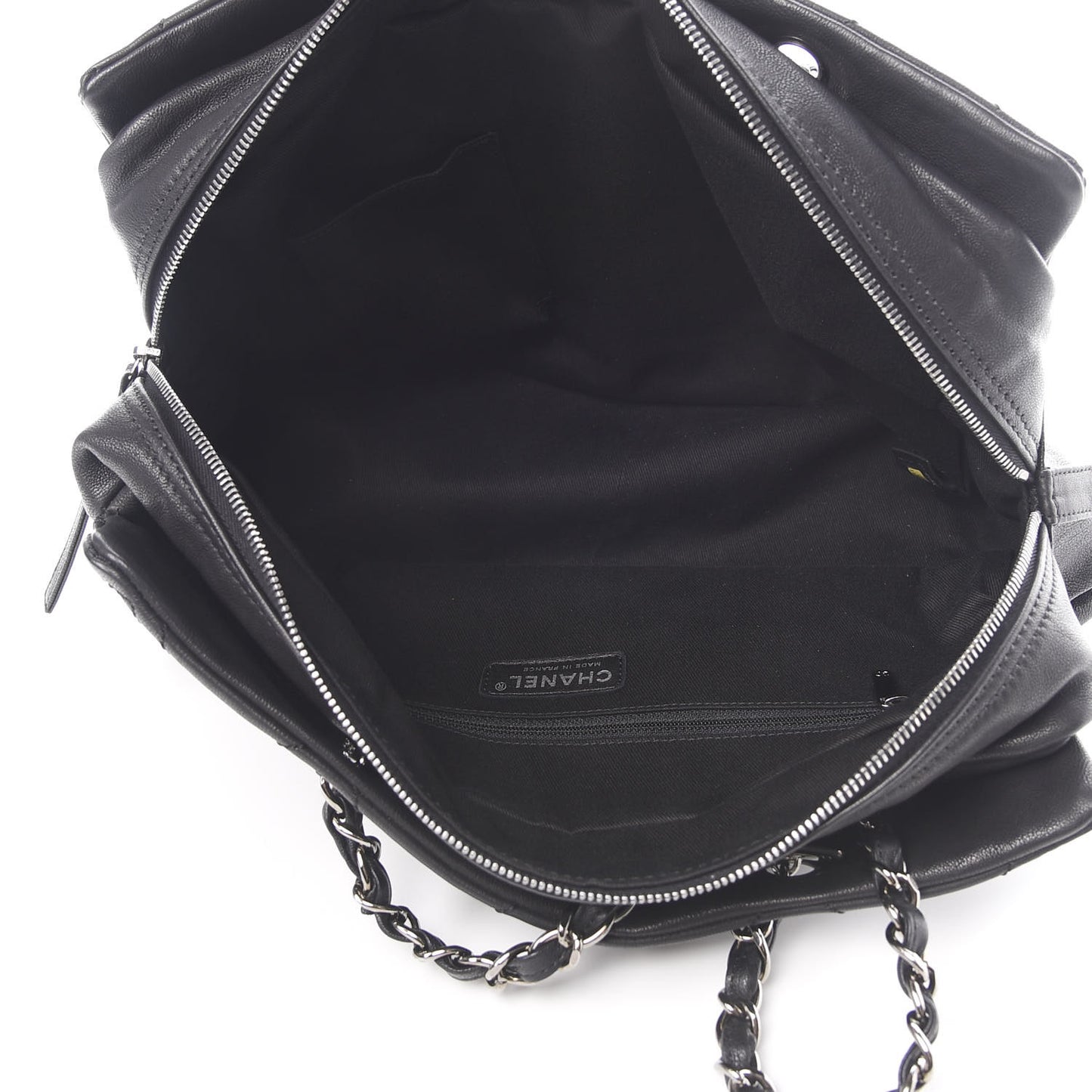 Calfskin Large Diamond Stitch Tote Black
