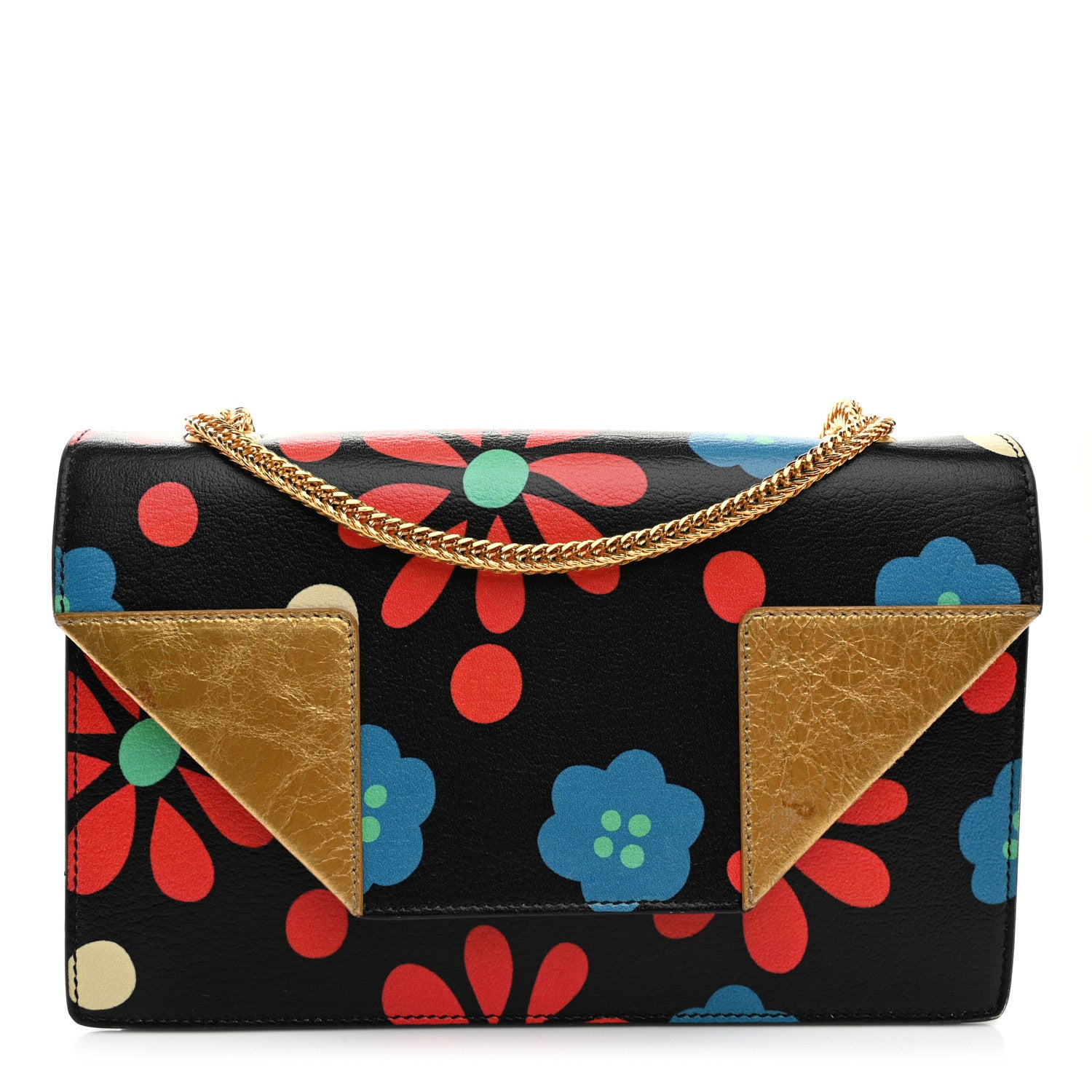 Saint Laurent Calfskin Floral Print Small Betty Black 1 of 11