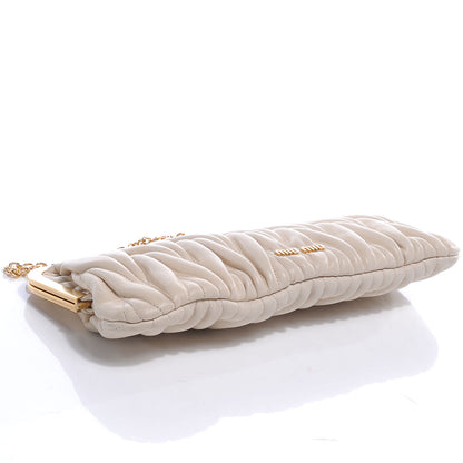Miu Miu Leather Matelasse Lux Clutch Cream 4 of 8