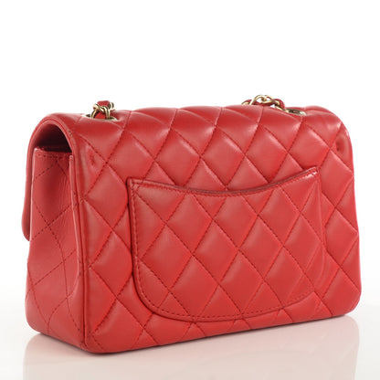 Chanel Lambskin Quilted Mini Rectangular Flap Red 3 of 11