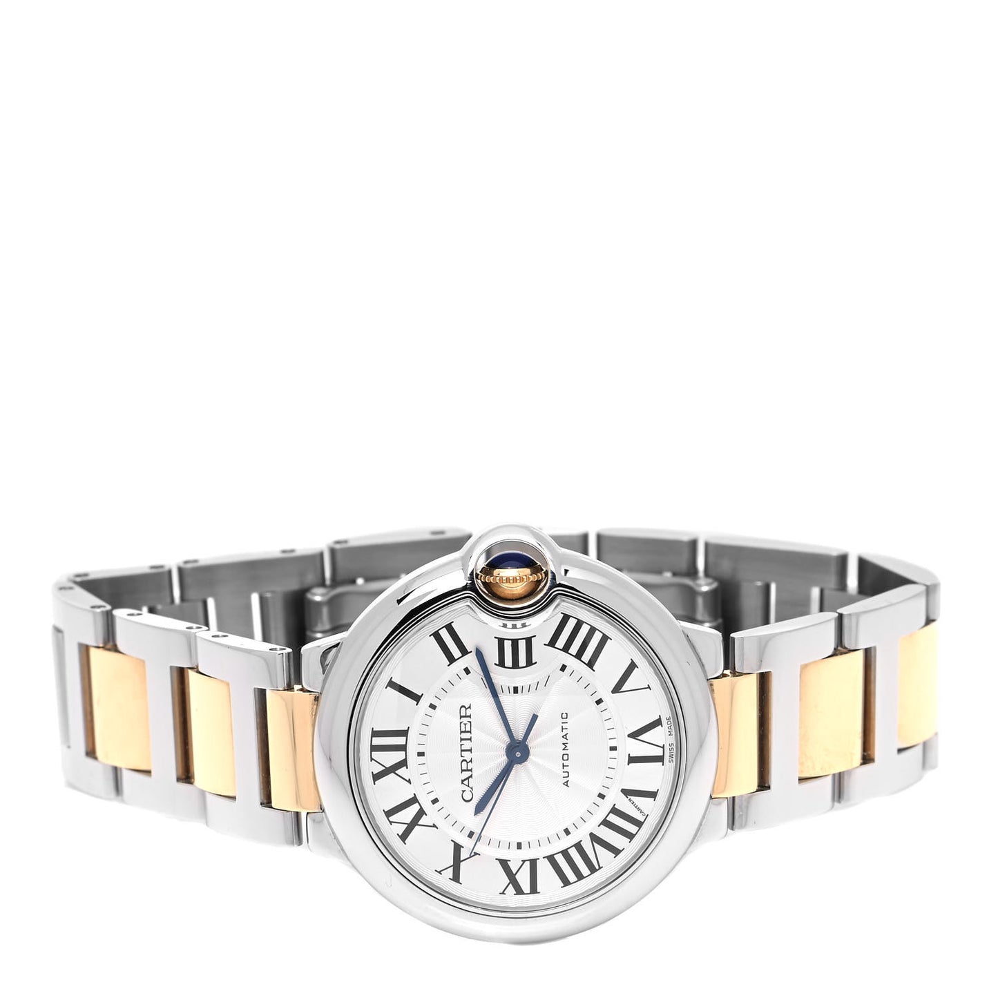 Stainless Steel 18K Yellow Gold 36mm Ballon Bleu De Cartier Automatic Watch