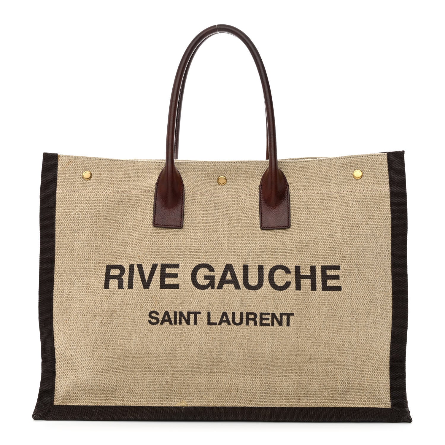 Saint Laurent Linen Calfskin Rive Gauche Tote Natural 1 of 13