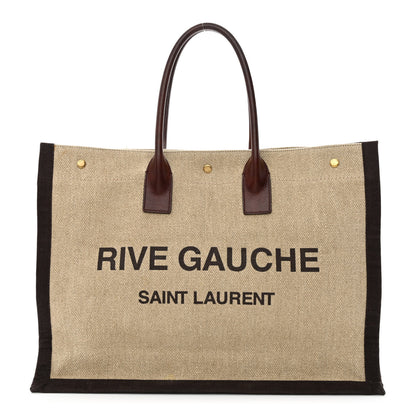 Saint Laurent Linen Calfskin Rive Gauche Tote Natural 1 of 13