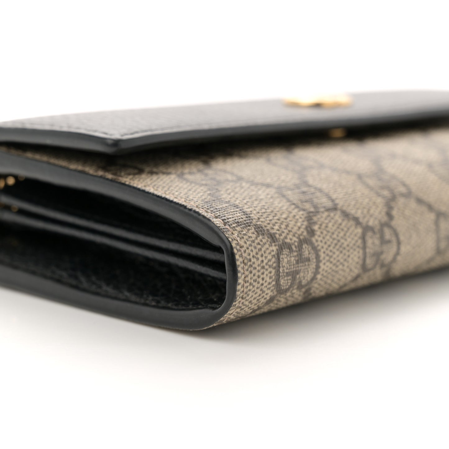 Dollar Calfskin GG Supreme Monogram Petite GG Marmont Wallet Chain Bag Black Beige Ebony