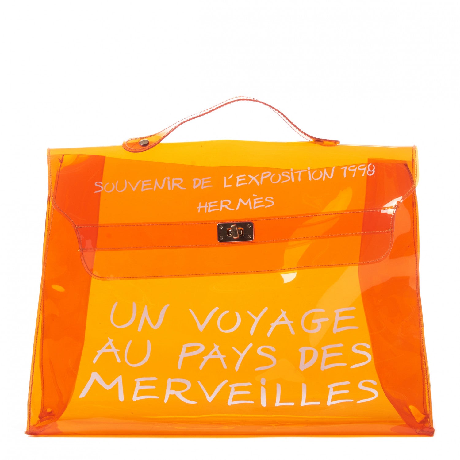 Hermes Vinyl Souvenir De L'Exposition Kelly Orange 1 of 7