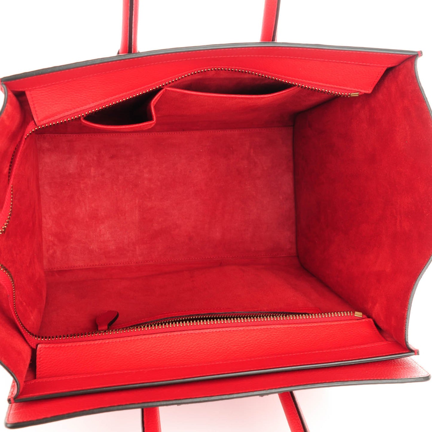 Drummed Calfskin Mini Luggage Coquelicot