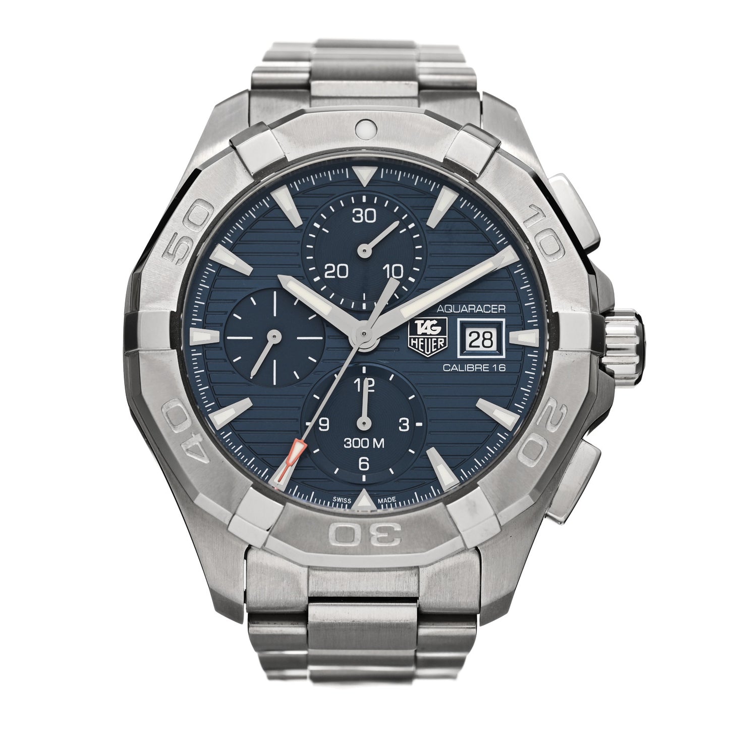 Stainless Steel 43mm Aquaracer 300M Chronograph Automatic Watch Blue CAY2112