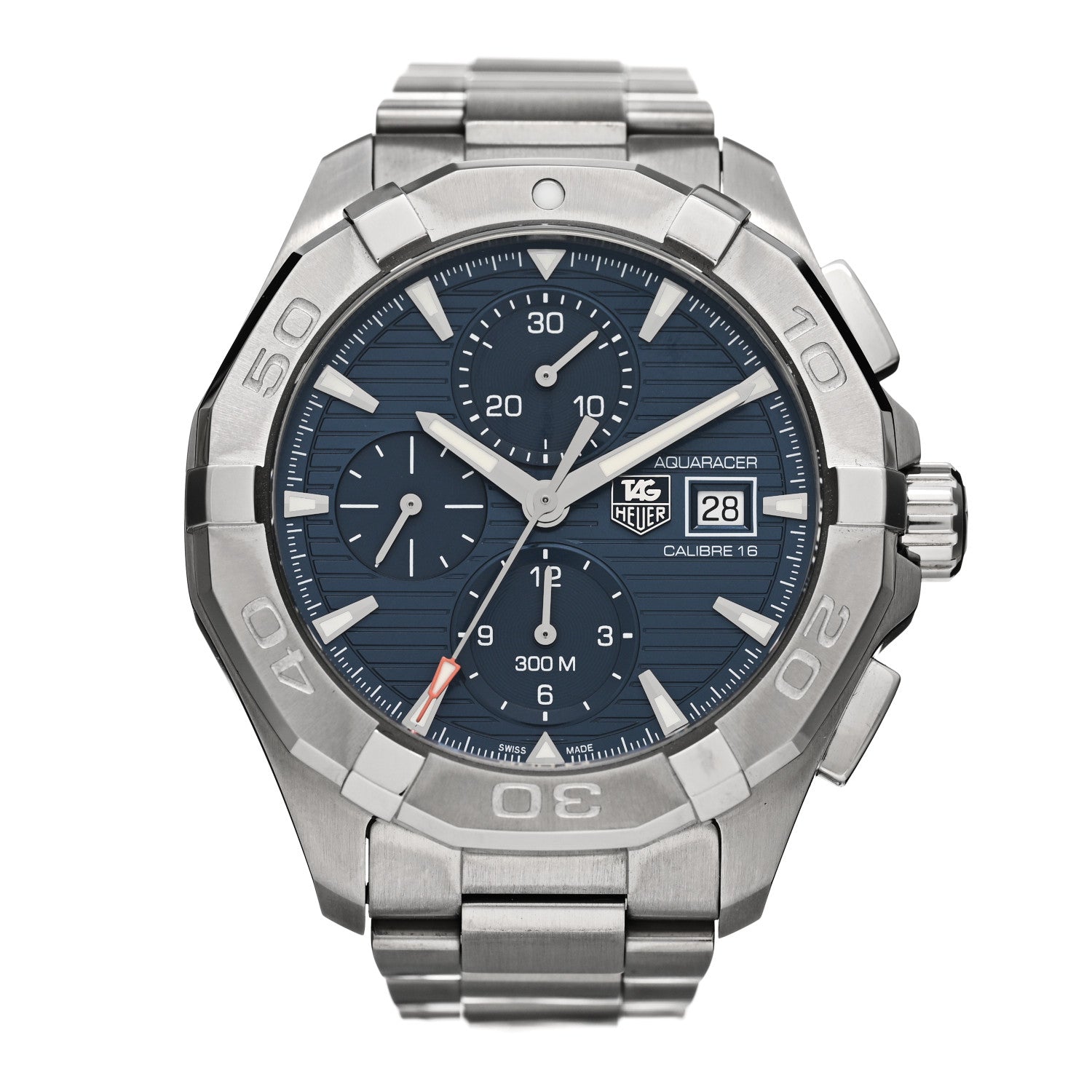 Tag Heuer Stainless Steel 43mm Aquaracer 300M Chronograph Automatic Watch Blue CAY2112 1 of 5