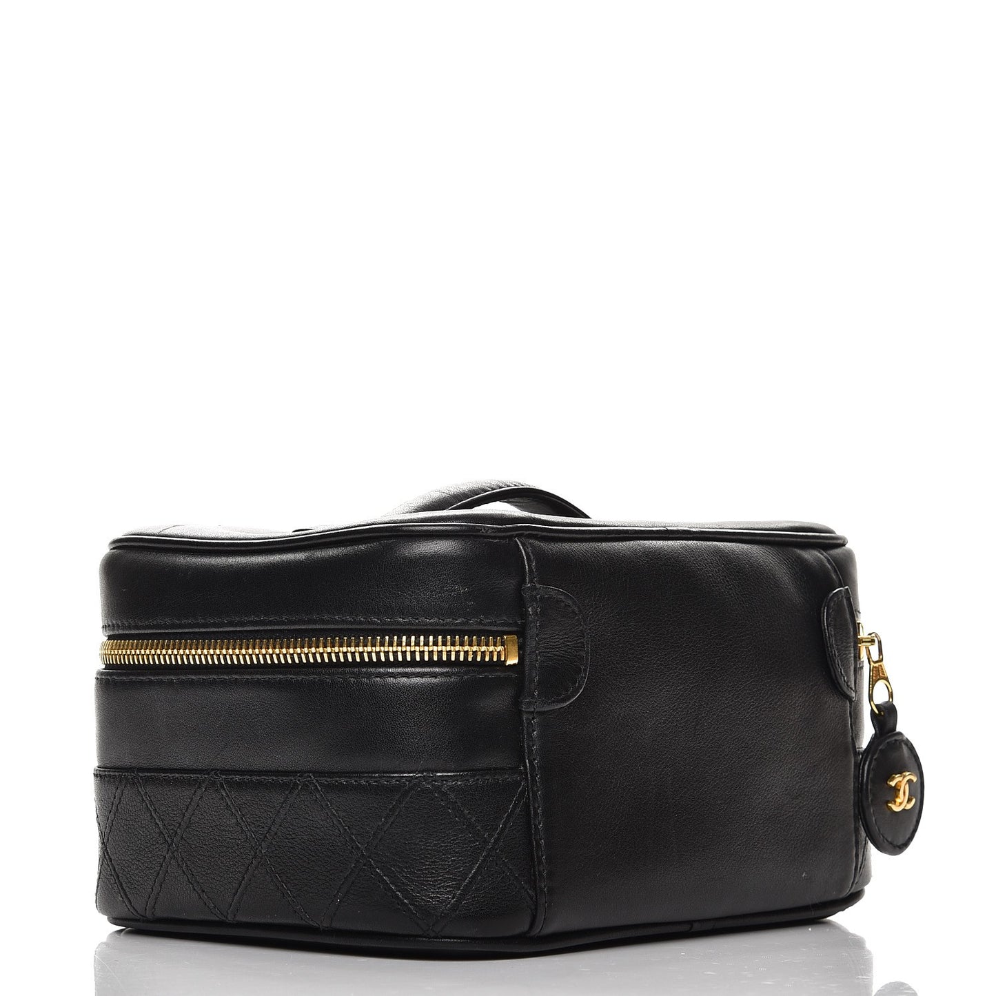 Lambskin Vanity Cosmetic Case Black