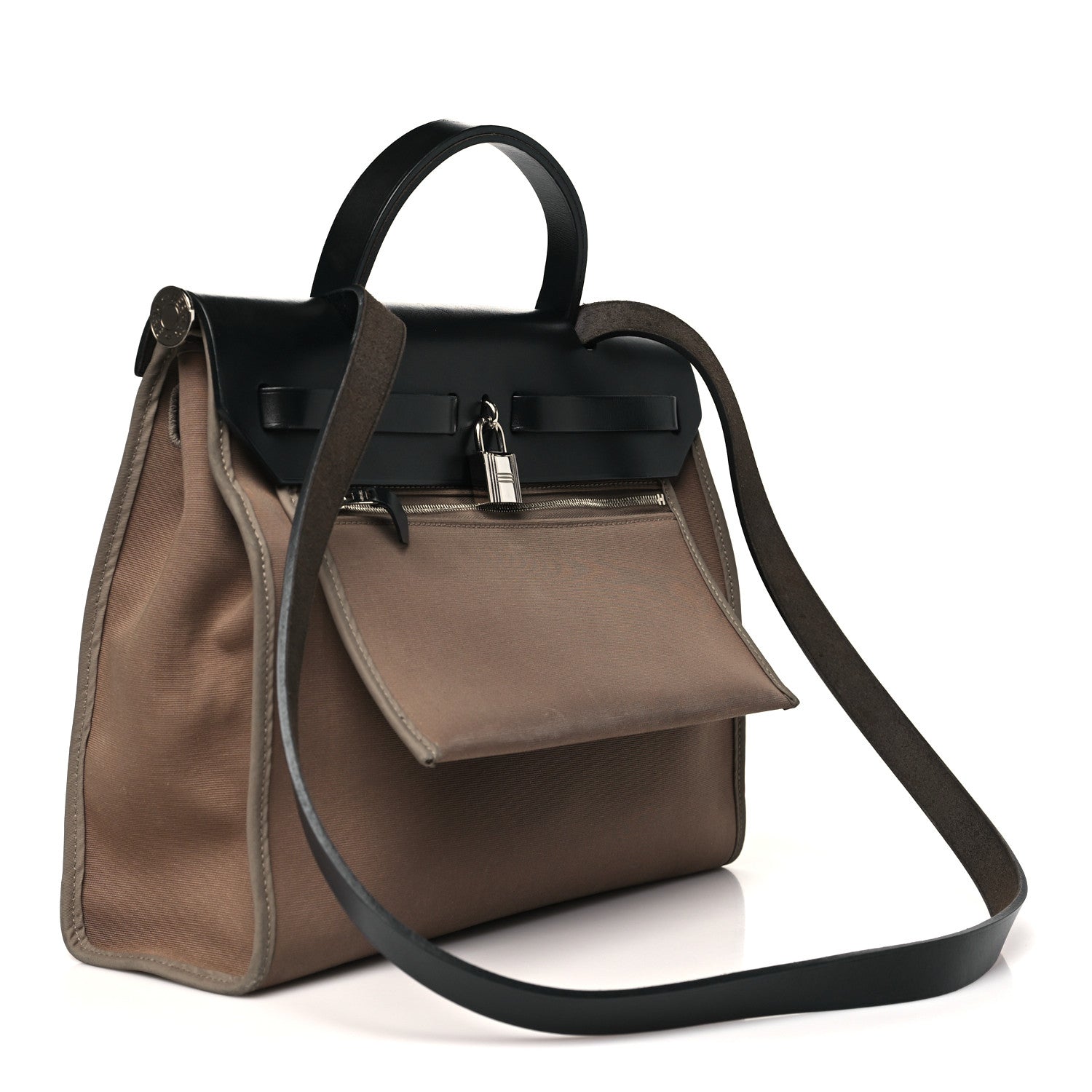 Hermes Toile Officier Vache Hunter Herbag Zip 31 PM Etoupe Bleu Indigo 4 of 12