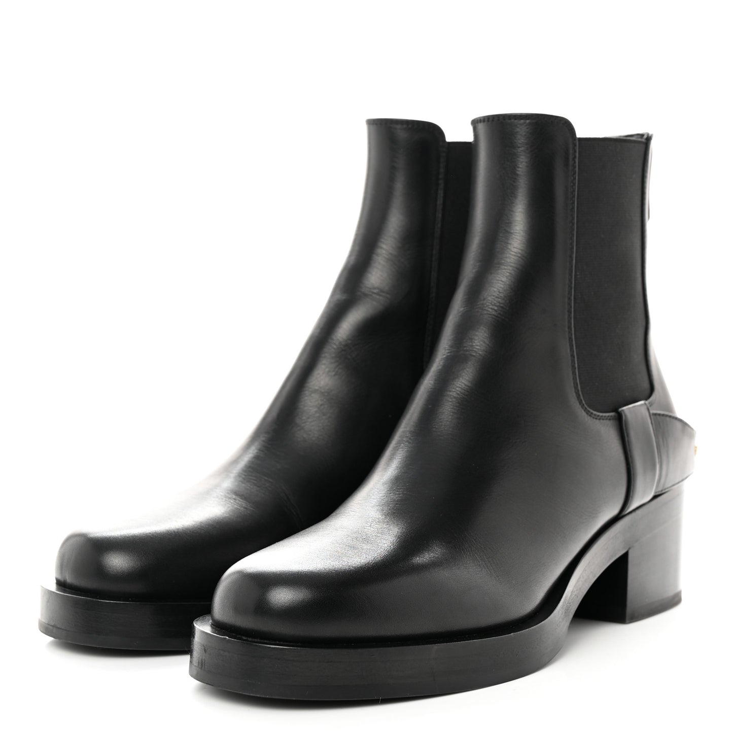Calfskin VLOGO Flat Boots 36 Black