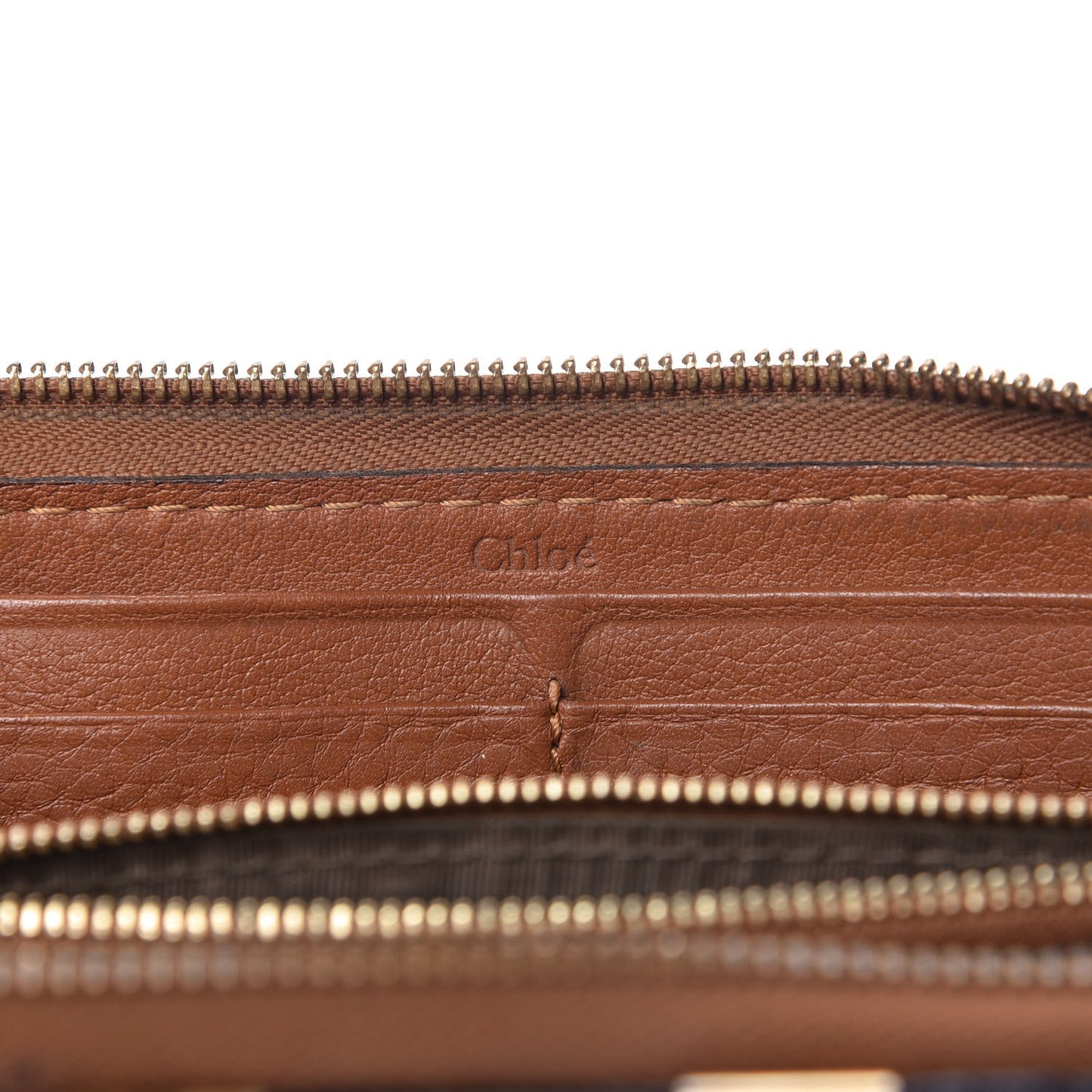 Grained Calfskin Marcie Long Zip Around Wallet Tan