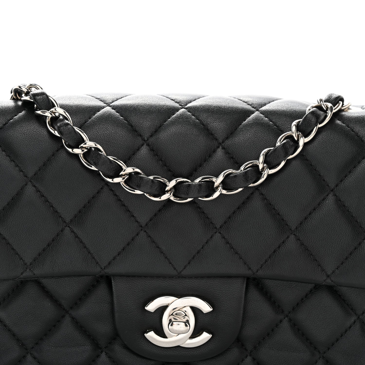 Chanel Lambskin Quilted Mini Rectangular Flap Black 8 of 10