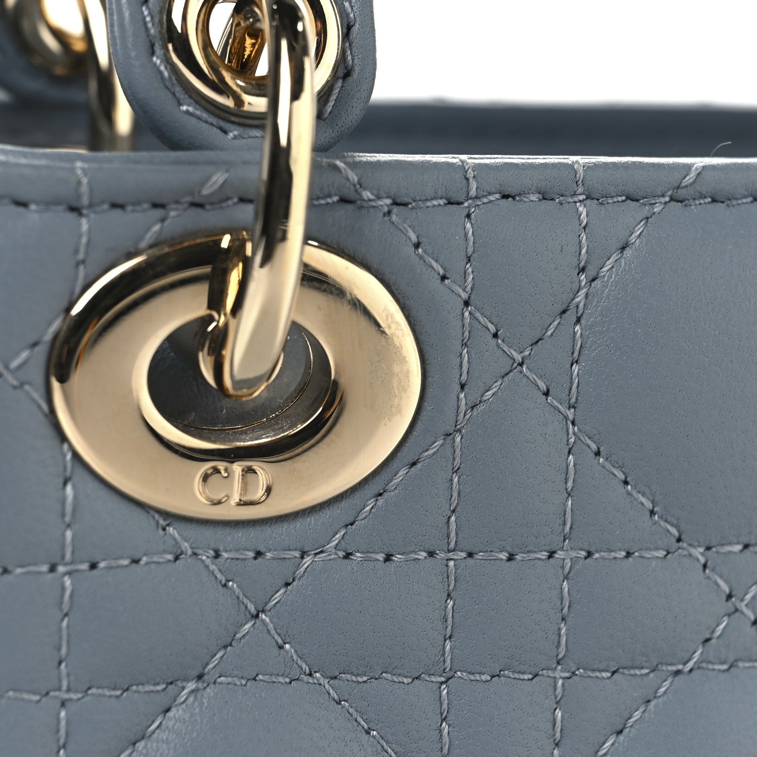 Christian Dior Lambskin Cannage Micro Lady Dior Cloud Gray 11 of 11