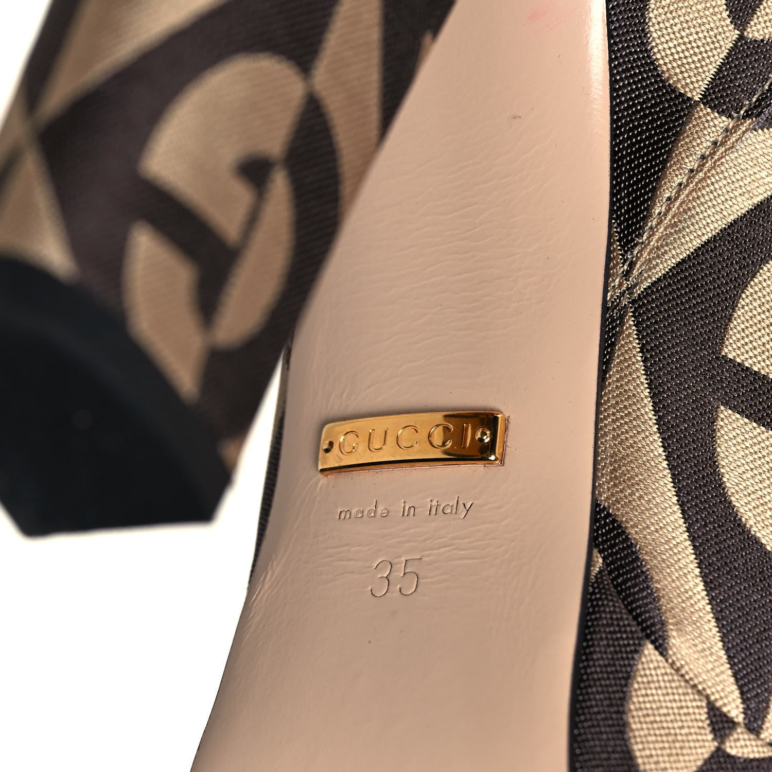 Gucci Fabric G Rhombus Print Platform Boots 35 Beige Cocoa 6 of 8