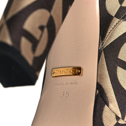 Gucci Fabric G Rhombus Print Platform Boots 35 Beige Cocoa 6 of 8