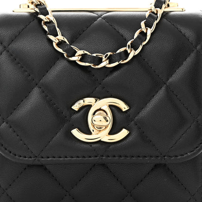 Chanel Lambskin Quilted Mini Trendy CC Chain Wallet Black 8 of 10