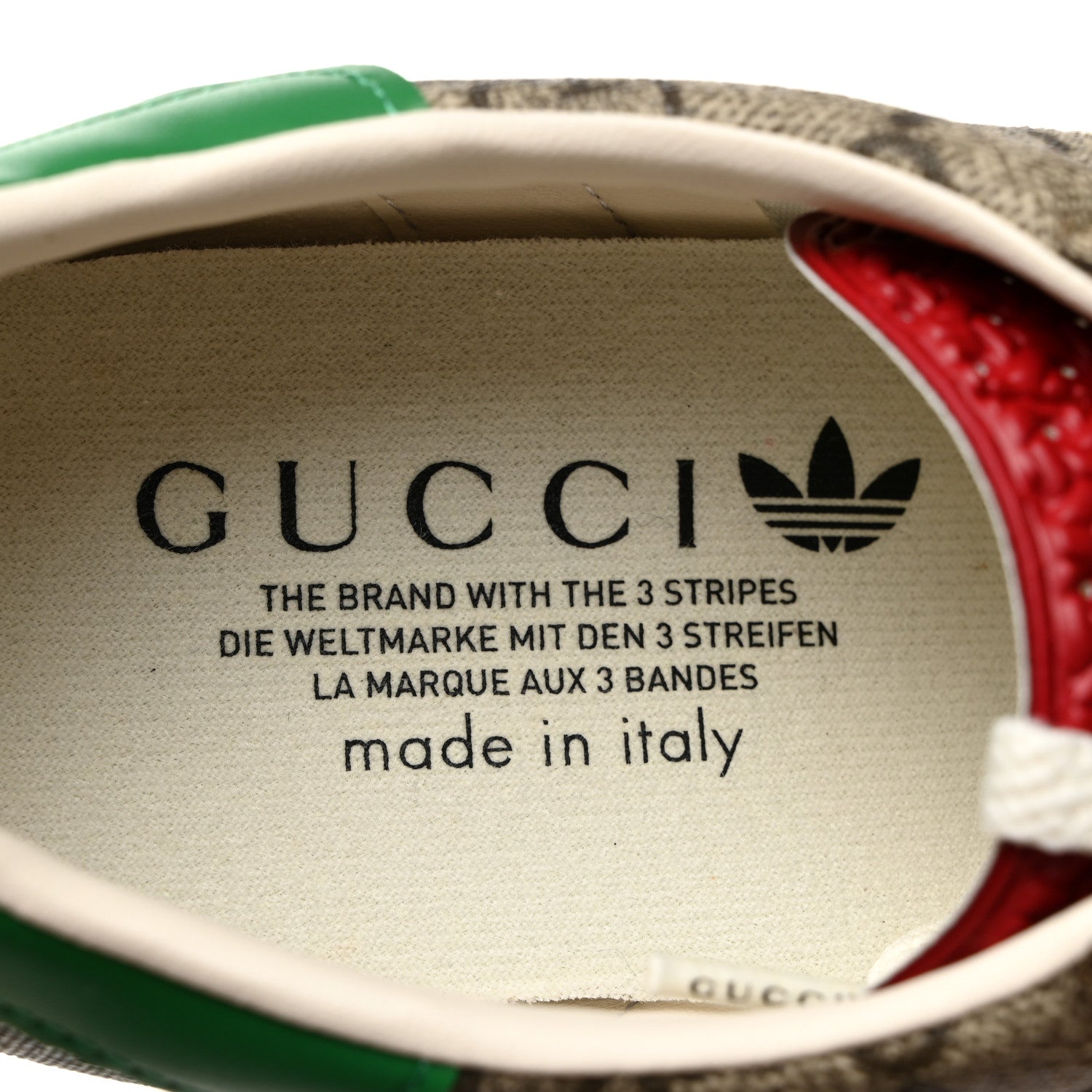 Gucci X ADIDAS GG Supreme Monogram Gazelle Wedge Sneakers 40.5 Beige Ebony Off White New Shamarock 6 of 8