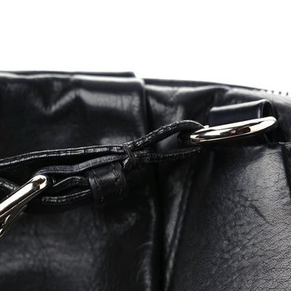 Prada Soft Calf Pleated Tote Black 11 of 14