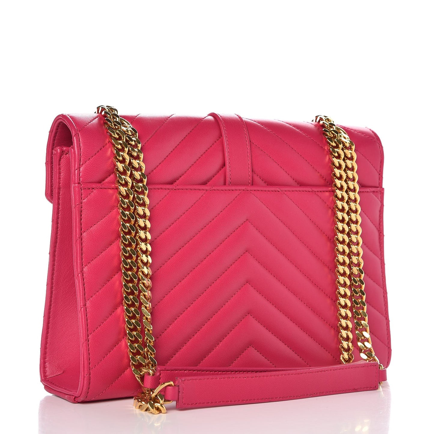 Lambskin Matelasse Medium Monogram Satchel Fuchsia