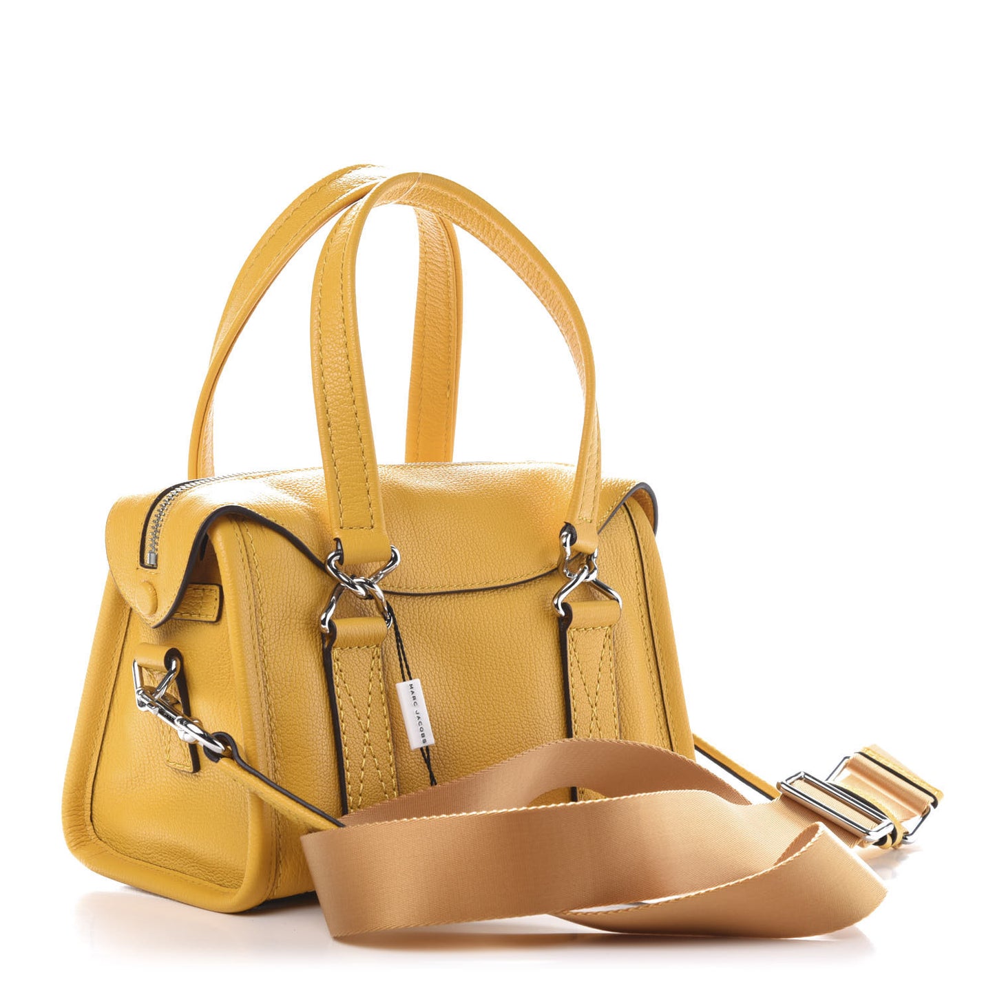Textured Calfskin Satchel Ochre