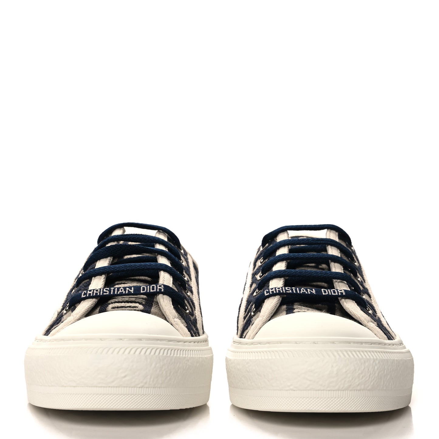 Canvas Oblique Walk'N'Dior Low Top Sneakers 37.5 Deep Blue