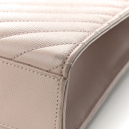 Saint Laurent Grain De Poudre Matelasse Chevron Large Monogram Satchel Rose Antic 10 of 10