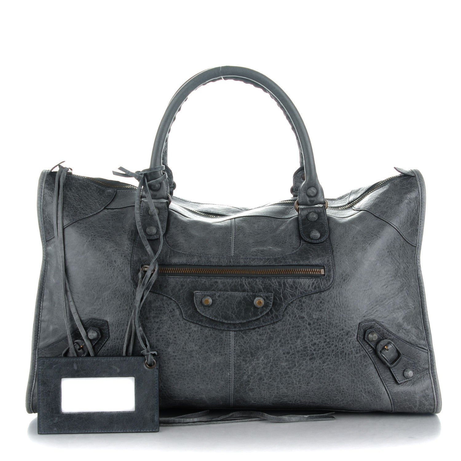 Balenciaga Agneau Rubber Covered Classic Hardware Work Anthracite 1 of 8