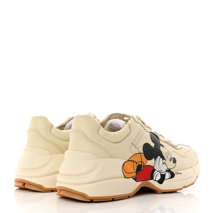Gucci X DISNEY Calfskin Mickey Mouse Womens Rhyton Sneakers 38 Ivory 4 of 9
