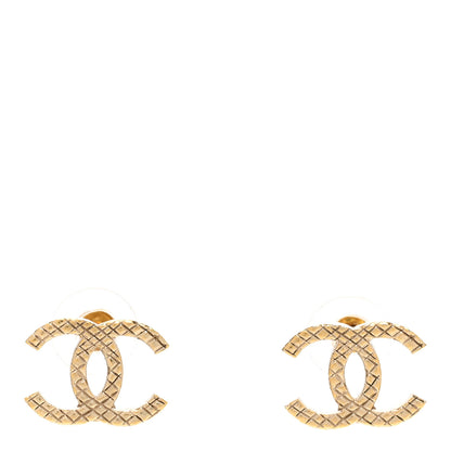Chanel Quilted CC Earrings Gold 1 of 6