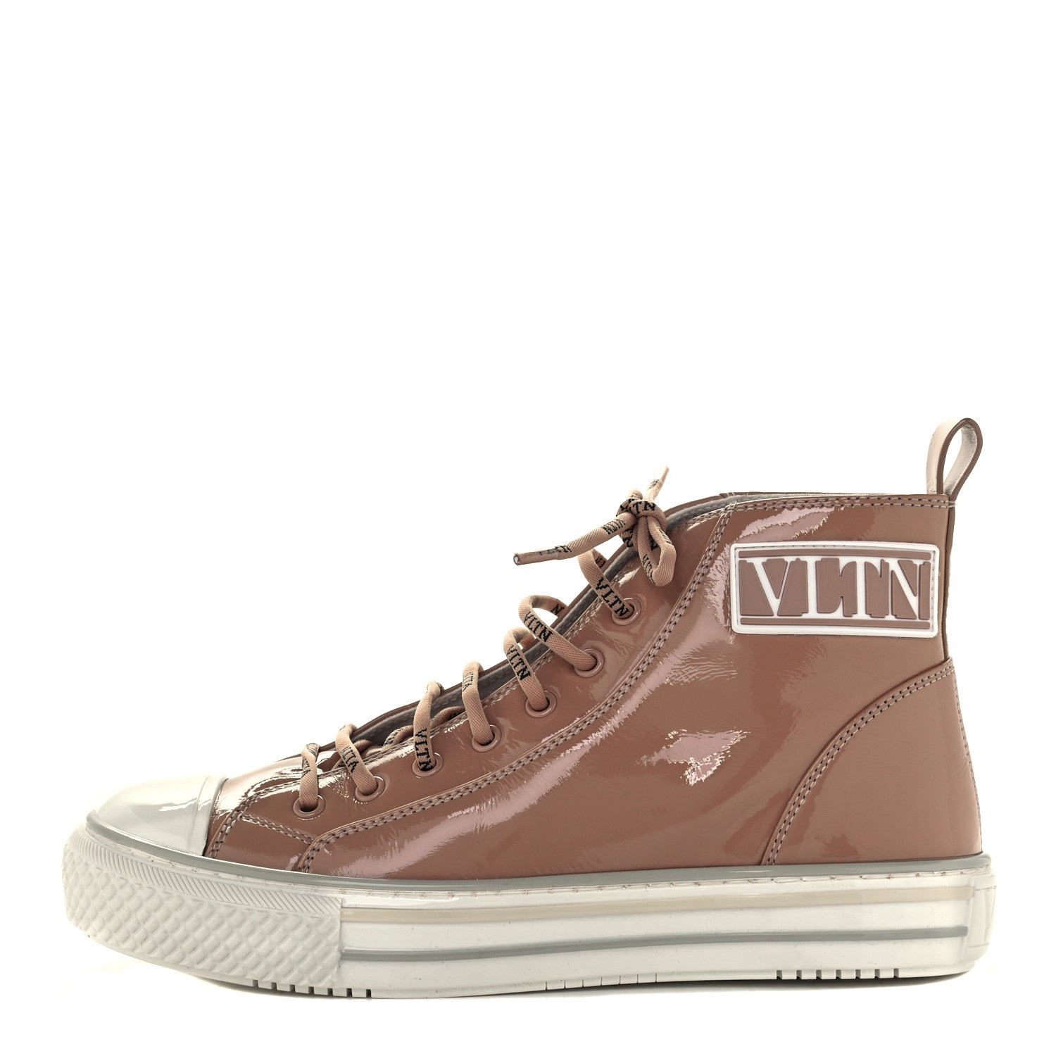 Valentino Garavani Patent Calfskin Womens Giggies High Top Sneakers 39.5 Rose Cannelle 1 of 10