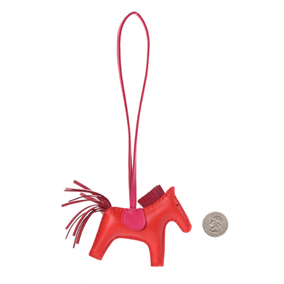 Hermes Milo Lambskin Grigri Rodeo Horse Bag Charm PM Rouge Indien Rubis Rose Mexico 2 of 5