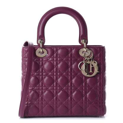 Christian Dior Lambskin Cannage Medium Lady Dior Purple 1 of 11