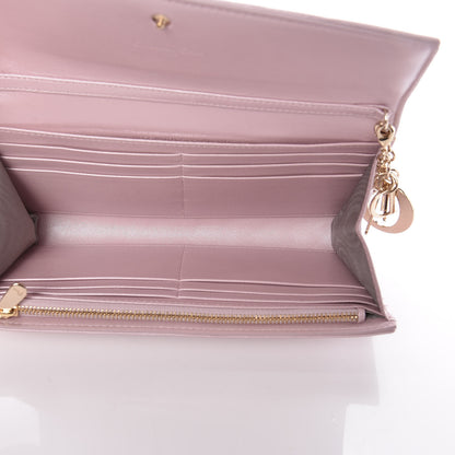 Christian Dior Metallic Lambskin Cannage Rendezvous Chain Wallet Lotus 5 of 9