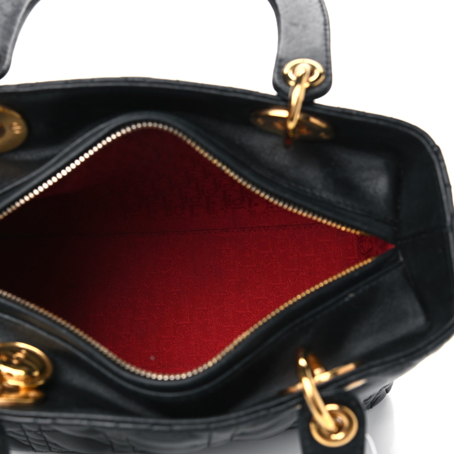 Lambskin Cannage Medium Lady Dior Black