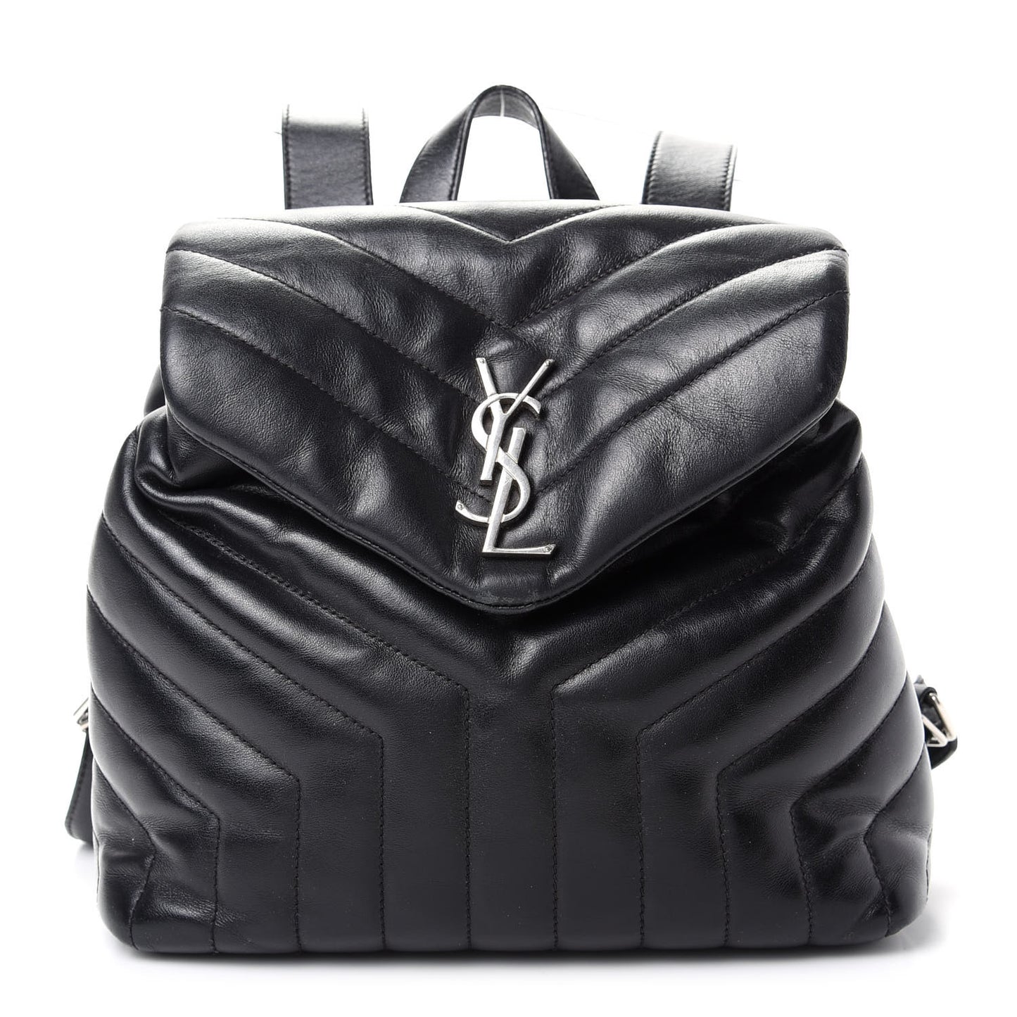 Calfskin Y Quilted Monogram Small Loulou Backpack Black
