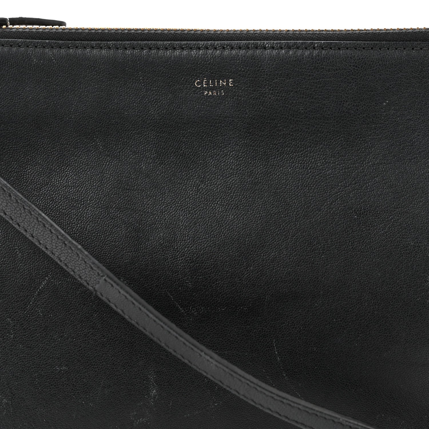 Celine Lambskin Large Trio Crossbody Bag Black 7 of 11