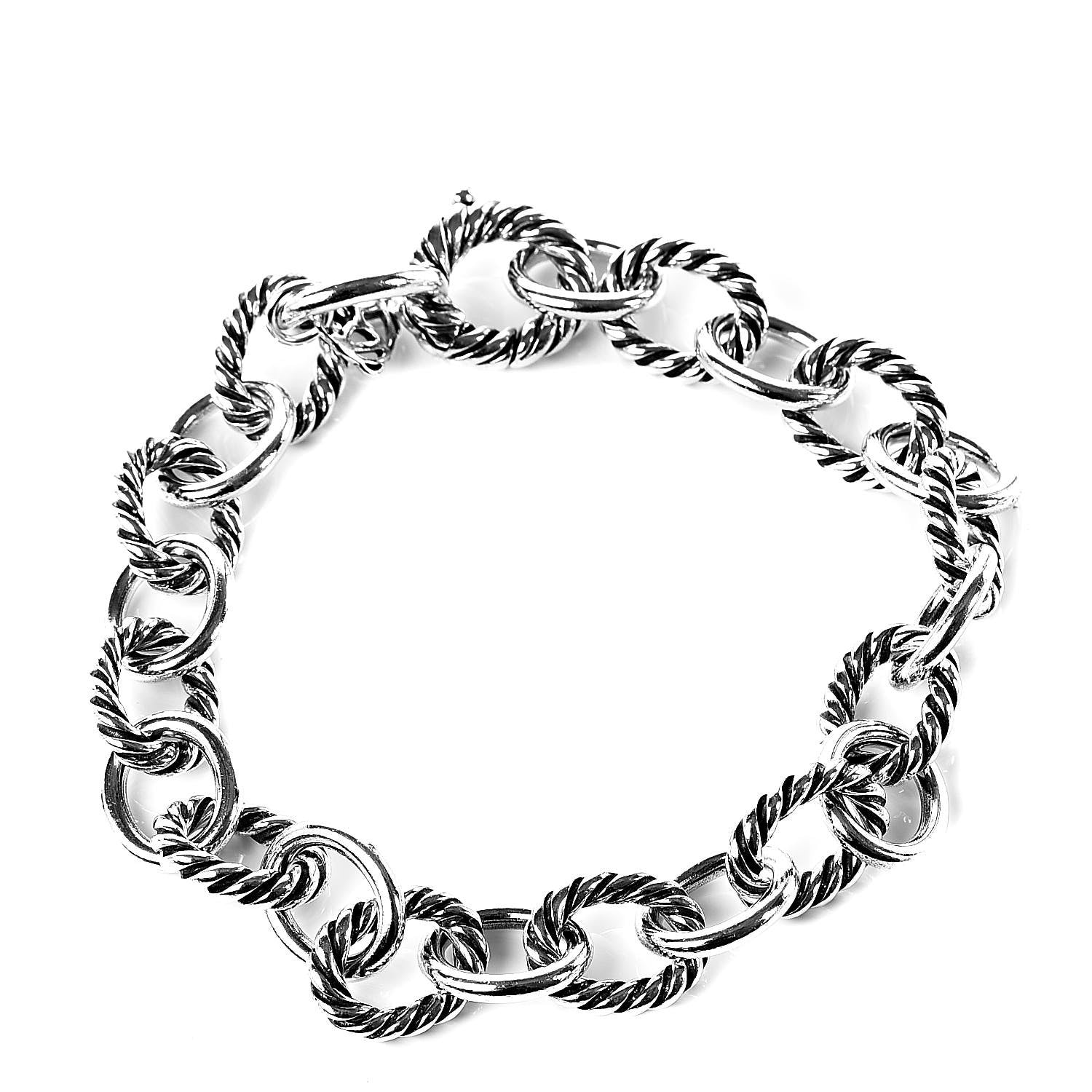 David Yurman Sterling Silver 10mm Medium Oval Link Bracelet 1 of 4